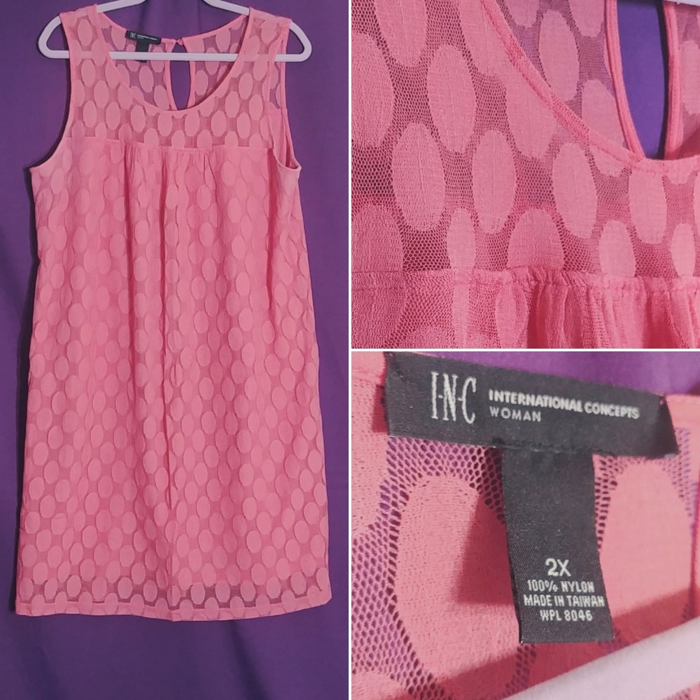 INC Coral Breezy Sleeveless Dress
